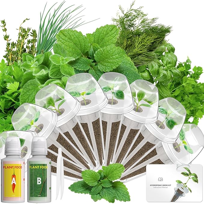 Gourmet Herb Seed Pod Kit Compatible with AeroGarden, idoo, Ahopegarden, Gardencube with Basil, Parsley, Thyme, Mint, Cilantro, Dill, Oregano, Chives - Compatible with All Hydroponics(8-Pod)