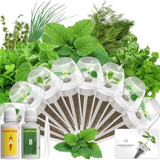 Gourmet Herb Seed Pod Kit Compatible with AeroGarden, idoo, Ahopegarden, Gardencube with Basil, Parsley, Thyme, Mint, Cilantro, Dill, Oregano, Chives - Compatible with All Hydroponics(8-Pod)