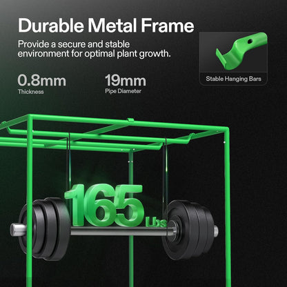 VIVOSUN S558 5x5 Grow Tent, 60"x60"x80" High Reflective Mylar with Observation Window and Floor Tray for Hydroponics Indoor Plant for VSF6450