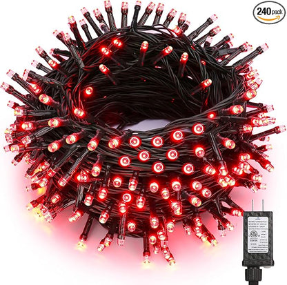 Brizled Red Christmas Lights, 78.74ft 240 LED String Lights, Mini Christmas String Lights Outdoor Connectable, 8 Modes Xmas Light Plug in Waterproof for Indoor Xmas Halloween Tree Party Garden Decor