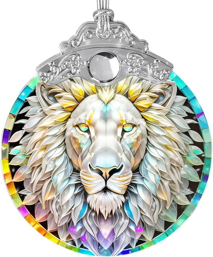 Stained Glass Suncatcher, Jocidea Lion Ornament, Christmas Ornaments, Holidays Ornaments, Christmas Tree Decor, Lion Decor for Home, Lion Gifts