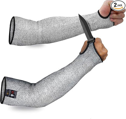 Evridwear Protective Arm Sleeves Cut Resistant Farmers Sleeves for Men Work, Gardening, Farming, Arm Protectors for Thin Skin and Bruising (Medium, With Thumb Hole)