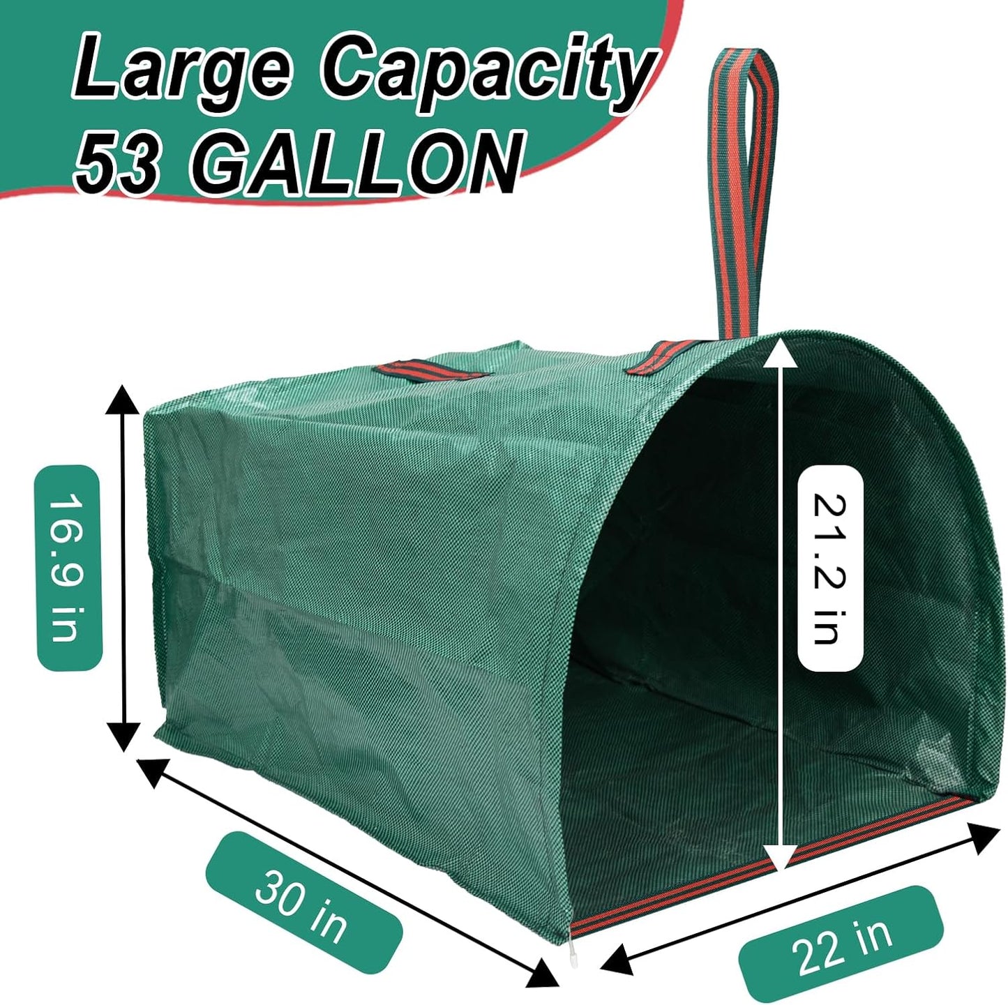 53 Gallon 1/2/3-Pack Leaf Bags,Yard Maintenance Must Haves,Large Yard Dustpan-Type Reusable Lawn Bags Yard Waste Bags,Foldable Garden Leaf Collector for Leaves,Debris,Clippings,Lawn Trash