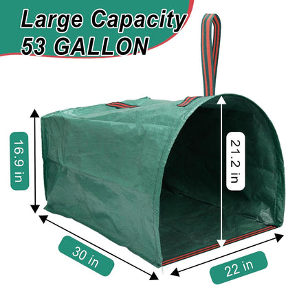 53 Gallon 1/2/3-Pack Leaf Bags,Yard Maintenance Must Haves,Large Yard Dustpan-Type Reusable Lawn Bags Yard Waste Bags,Foldable Garden Leaf Collector for Leaves,Debris,Clippings,Lawn Trash