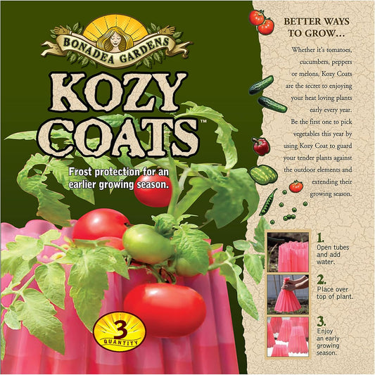 Kozy Coats Insulating Plant Protector | Gardening Teepees for Young Tomatoes, Cucumbers, Peppers and Eggplants Plant Insulators Protection | Highly Durable & Reusable | Red- Set of 3