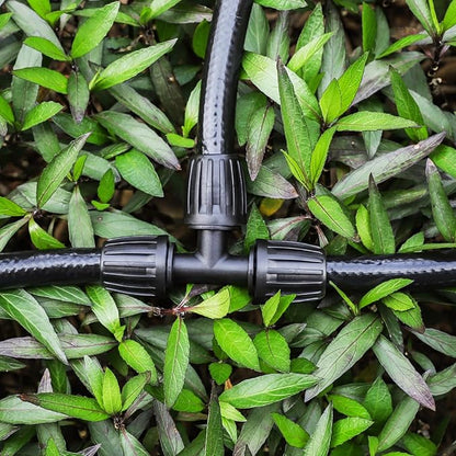 Bonviee 6 Pack 1/2 Inch Drip Irrigation Tee Connectors, Barbed Lock Fittings for 1/2” Tubing, Leak-Proof 3-Way Coupler for Garden Hose, Drip System Repair & Extension