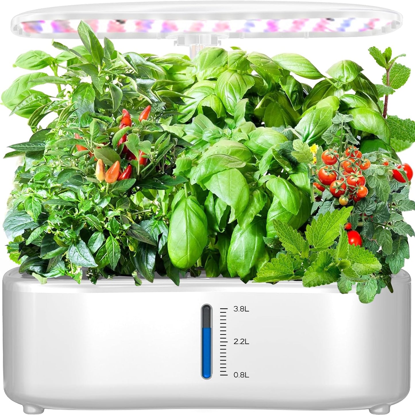 Hydroponics Growing System Kit - 12 Pods Indoor Herb Garden with LED Grow Light, Auto Timer, Adjustable Height up to 17" - Ideal for Home, Birthday & Mother's Day Gifts for Women (White)