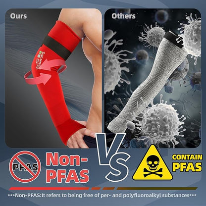 Schwer AIR-SKIN Arm Sleeves for Men & Women S906, ANSI A6 Cut Resistant Arm Protectors for High Risk Work, Non-PFAS, UPF50+ UV Protection Cooling Gardening Sleeves for Farming, Lightweight, Breathable