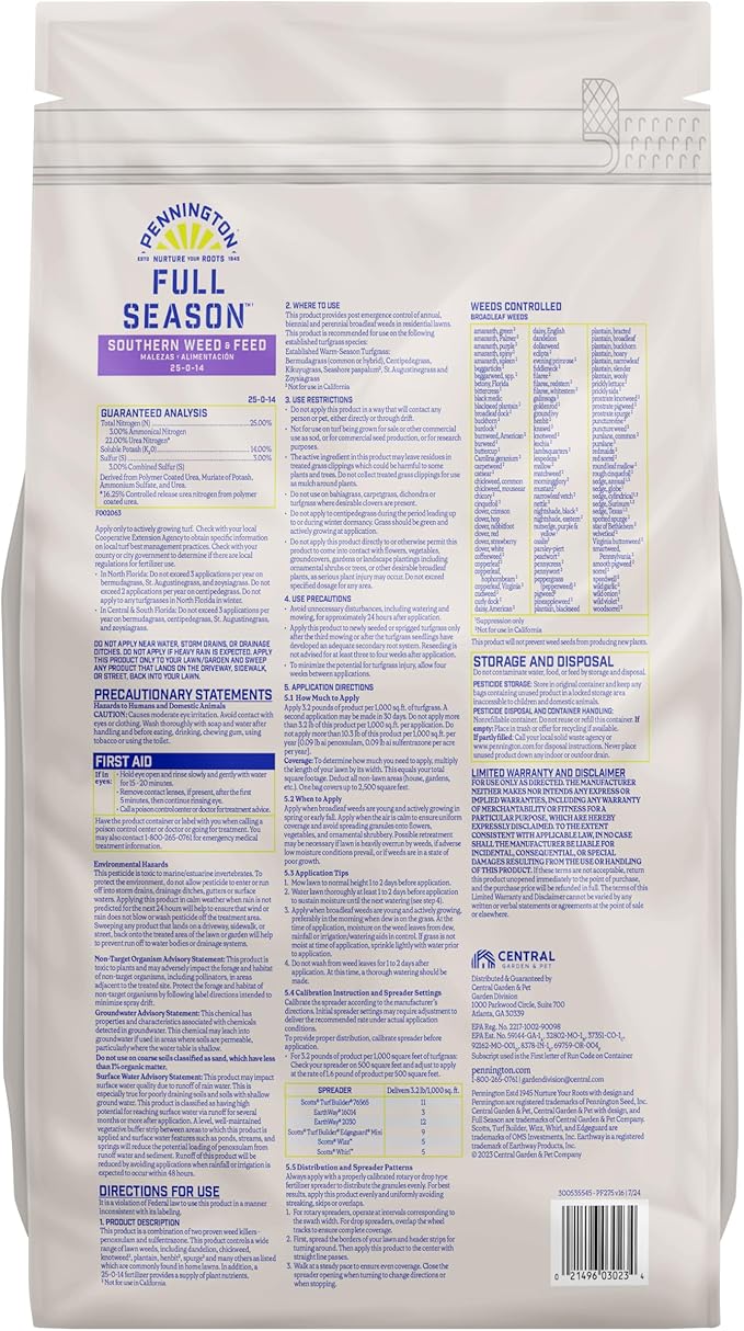 Pennington Full Season Southern W&F 25-0-14 2.5M