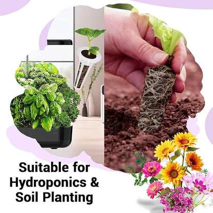 Flower Seed Pods for All Hydroponics Growing System, 8 Pods with 600+ Seeds of Marigold, Zinnia, Cosmos, Dwarf Sunflower, Morning Glory and Daisy