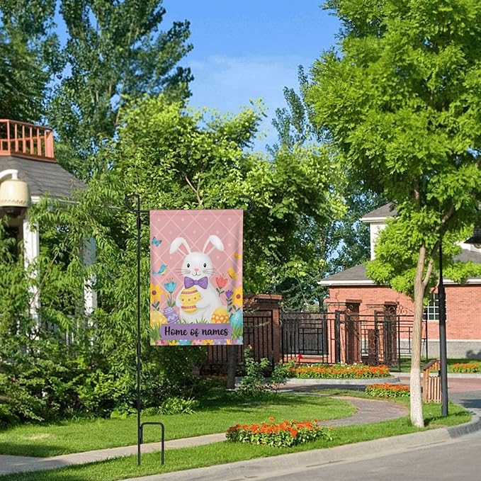 Custom Easter Garden Flag for Outdoor Personalized Easter Yard Flags Decor Customized Flag Add Your Own Picture/Text House Lawn Banner Double Sided Home Wall Decoration 12.5x18 28x40