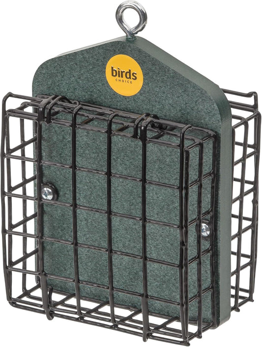 Bird's Choice Suet Feeder for Two Cakes in Evergreen Recycled Plastic