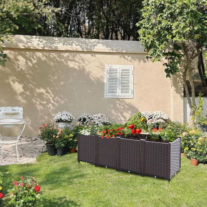 Raised Garden Bed, Planters for Outdoor Plants Raised Beds for Gardening, Plastic Planter Raised Beds for Planting Outdoor Plant Vegetables, Flowers, Fruits and Plants, 63"(L) x 15.7"(W) x 20.4"(H)