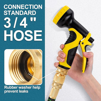 Garden Hose Quick Connect, Brass Hose Quick Connect fittinging, 3/4 Inch Heavy Duty Hose Connector, Leak-Proof, Easy to Install, Compatible with Standard Garden Hoses (2 Pack)