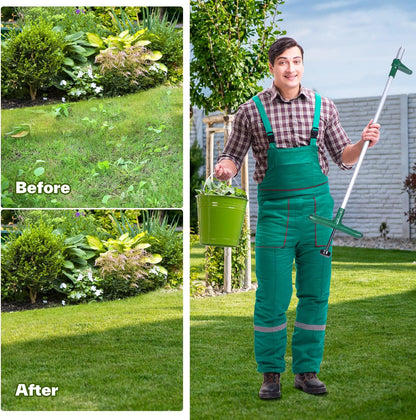 Ohuhu Weed Puller Tool, Detachable Stand-Up Weed Puller Tool with Long Handle, Stainless Steel 3-Claw Weed Remover Tool, Easily Remove Weeds Without Bending, Pulling, Kneeling for Elder