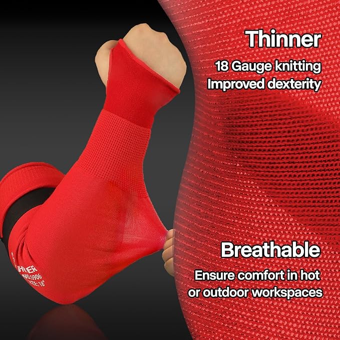 Schwer AIR-SKIN Arm Sleeves for Men & Women S906, ANSI A6 Cut Resistant Arm Protectors for High Risk Work, Non-PFAS, UPF50+ UV Protection Cooling Gardening Sleeves for Farming, Lightweight, Breathable