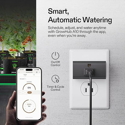 VIVOSUN Automatic Drip Irrigation Kit, Smart Watering System with 16 Drip Emitters, 4mm Fast Flow, App-Controlled A10 GrowHub, Quiet 15W Pump, Anti-Siphon & Filtered for Indoor & Outdoor Plants