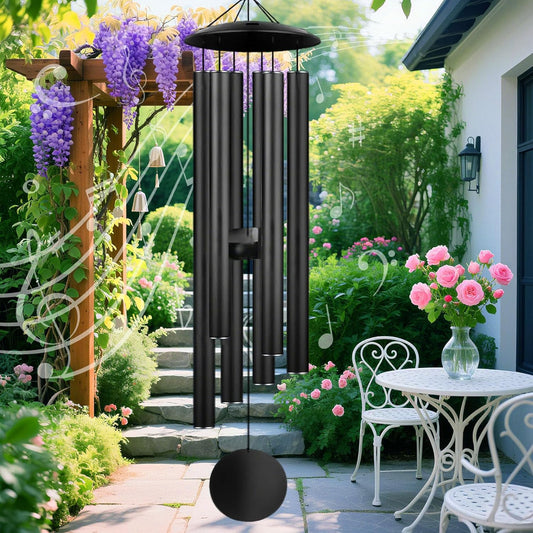 Large Memorial Wind Chimes, 47'' Deep Tone 6 Heavy Tubes Soothing Tones Windchimes for Outside Garden Patio Hanging Decor, Sympathy Gifts, Memorial Wind Chime Best Gift for Mom Women Grandma Neighbors