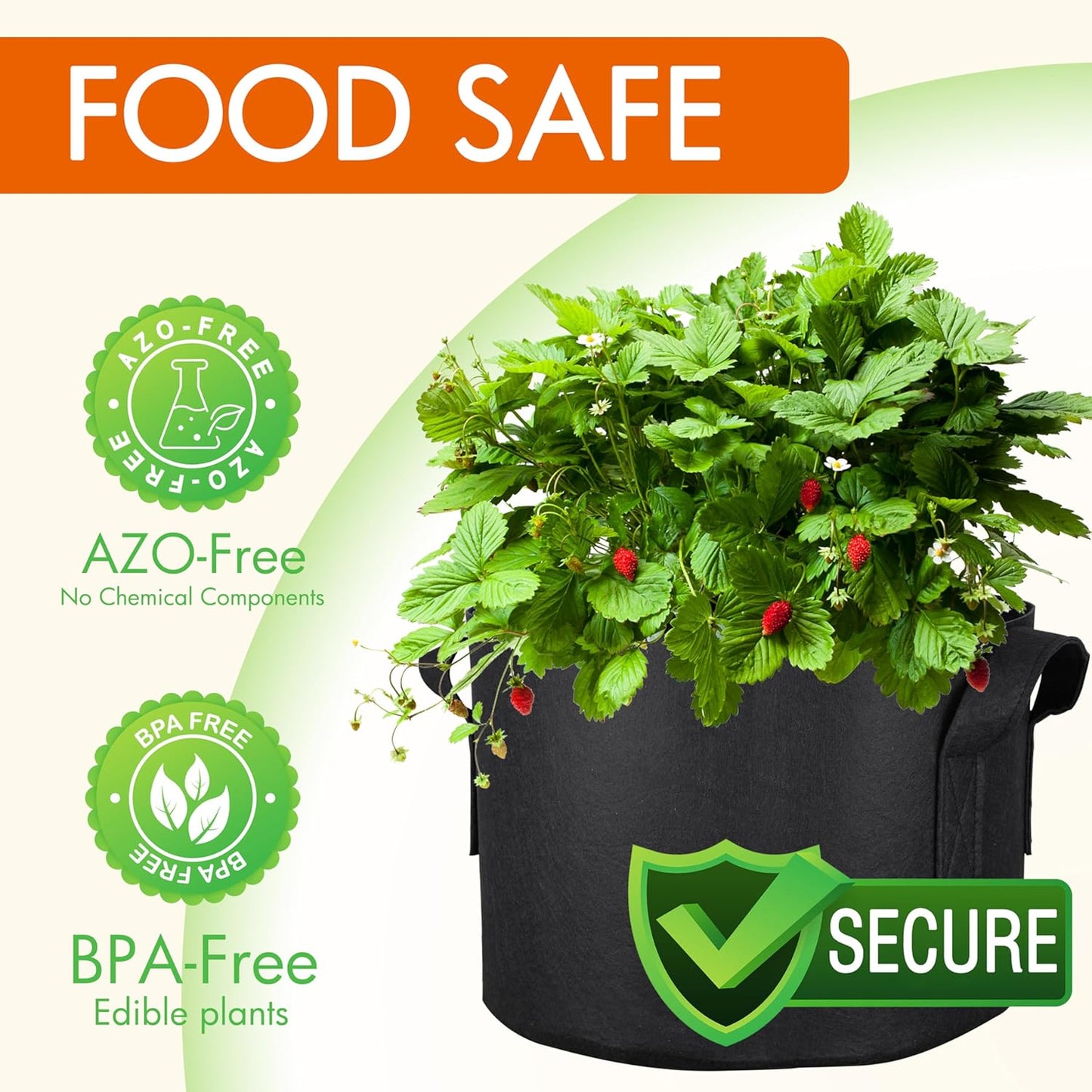 Gardzen 10-Pack 15 Gallon Grow Bags, Aeration Fabric Pots with Handles