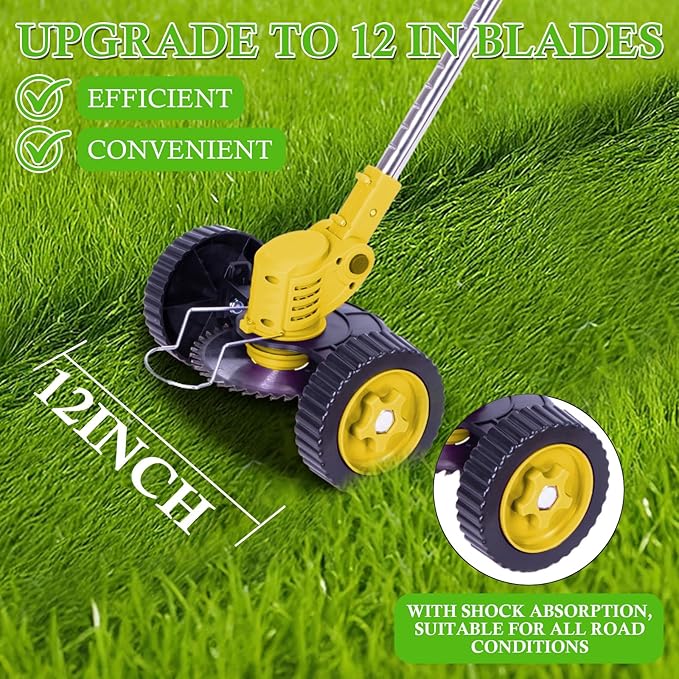 Weed Wacker Cordless Adjustable Weed Eaters 3 in 1 Electric String Trimmer Lawn with Two Battery with Charger Comes with Multiple Blades for Yard,Green,Garden(Yellow)