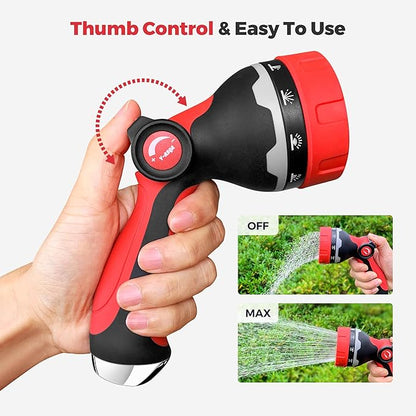 YASQA Garden Hose Nozzle,10 Spray Patterns | Standard 3/4”Diameter Garden Hose Thread Sprayer Durable Water Hose Nozzles No Leaking For Lawn & Garden, Watering Plant,Washing Car,Cleaning,Showering Pet