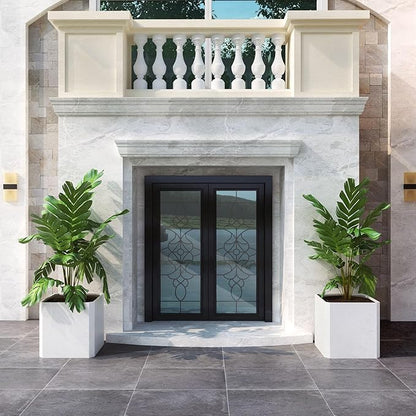 Steel Planter Box-24"x24"x24"-Large Square Planter Box-Outdoor Indoor-Cube Steel Planter Heavy Duty White Metal Planter Flower Pot Commercial Residential for Home Garden Porch Hotel Patio