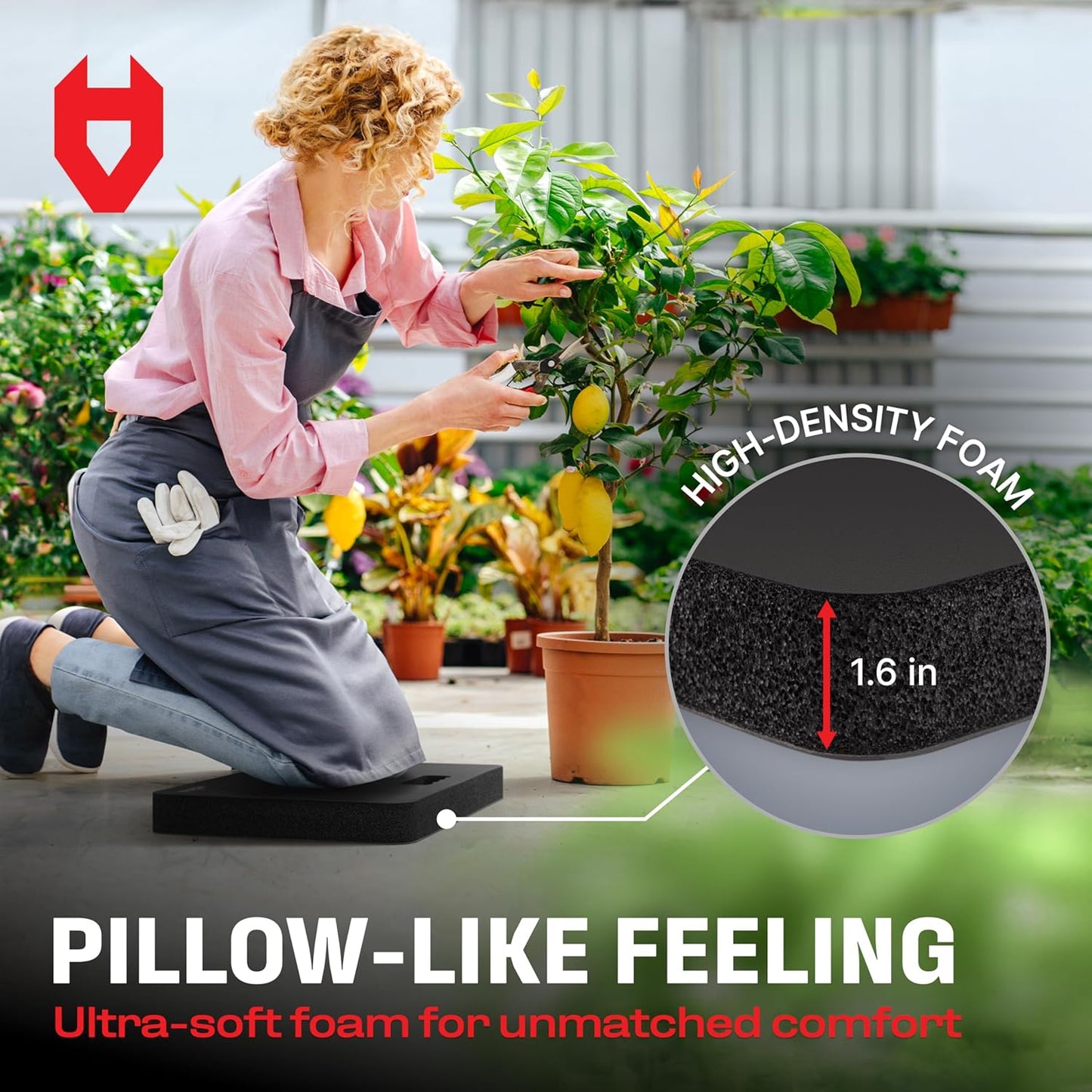 NoCry Extra Thick Professional Garden Kneeling Pad — Heavy Duty Anti-Slip Coating, Ultra Soft High Density Foam Cushion, Water & Dirt Resistant, Shock Absorbent Garden Kneeler