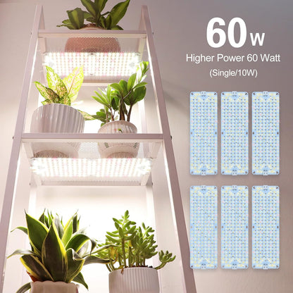 6Pack 2025 Ultra-Thin Panel Grow Lights for Seed Starting, Vegetables, Greenhouse & Under Cabinet & Shelf Plants with Timer 4/8/12H, Free Connect Full Spectrum Indoor LED Plant Growing Lamps
