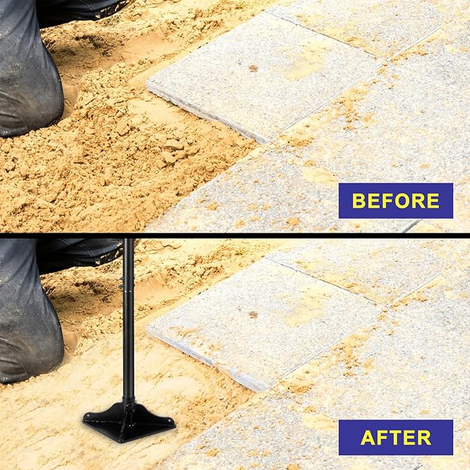 48 Inch Handle Steel Tamper, 8" x 8" Heavy Duty Garden Tamper Tool, Labour-Saving for Levelling Land, Installing Paving Stones and Repairing Pavements