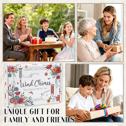 Highland Cow Wind Chimes - Cows Gifts for Women Mom Metal Windchime with Spinners Garden Decor Indoor Outdoor Art Hanging Decoration for Patio Yard Balcony Home Christmas Birthday Gift