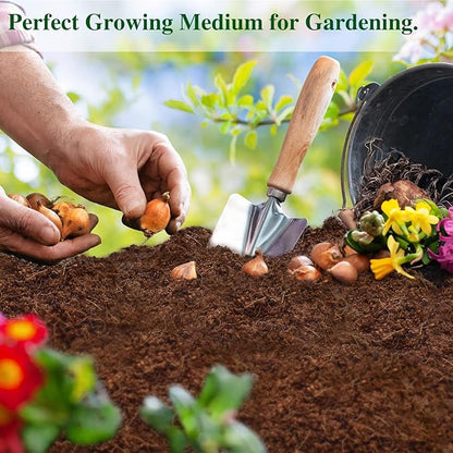 ZeeDix 5 Pack Coconut Coir Bricks, 100% Organic Compressed Coco Coir Brick Seed Starter Potting Soil for Plants, Premium Coconut Fiber Substrate with Low EC & pH Balance for Gardening Flower Herbs