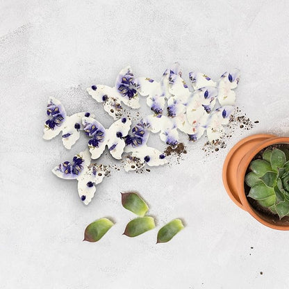 Butterfly Seed Paper – 50pcs Large Purple Plantable Wildflower, Writable & Plantable Gift for Moms, Plant Lover, & Teachers, Ideal for Weddings, Baby Shower, Memorial, & Celebrations