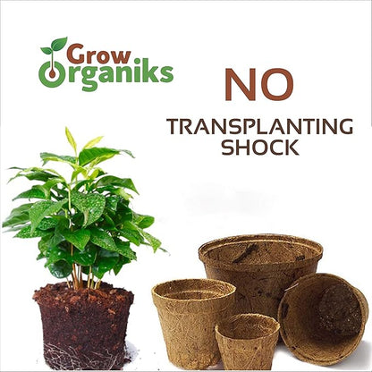 (4 Inch, 12 Pack Coco Coir Plant Pots, Biodegradable Peat Pots for Seed Starter & Seedling Kit, Small Plant Pots Germination, Mini Planter Cups for Indoor, Outdoor, Organic Planting