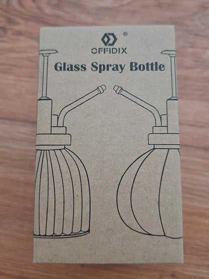 OFFIDIX Transparent Glass Watering Spray Bottle,Plant Mister with Plastic Bronze Plastic Top Pump, Glass Small Watering Can for Indoor Potted Plant, Outdoor Indoor Garden, Plants, Cleaning Solutions