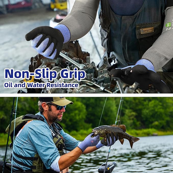 Schwer A4 AIR-SKIN Cut Resistant Work Gloves AR3900 with Extreme Lightweight & Thin, Grip Gloves for Fishing, Refined Work, Mechanic, Gardening, Touch-Screen, Non-PFAS, 3D-Comfort Fit, 2 Pairs, L