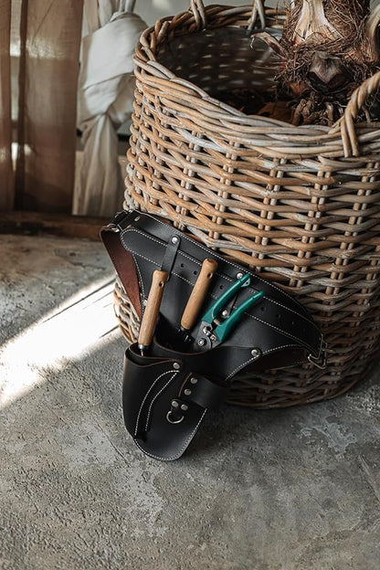 Garden Florist Tool Belt for Men | Leather Tool Belt for Women | Handmade Belt for Gardener, Electrician, and Carpenter | Leather Florist Belt (Brown CrazyHorse) (Dark brown Full grain, one size)