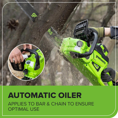 Greenworks 40V HP 18" BL Chainsaw Kit with 5.0Ah HP Battery and 5A Rapid Charger