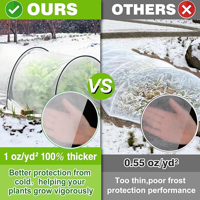 Alphatool Plant Covers Freeze Protection - 10 ft x 30 ft Frost Cloths Blankets for Outdoor Plants, 1.0oz/yd² Non-Woven Fabric Floating Row Cover, Thick Garden Covers for Raised Beds