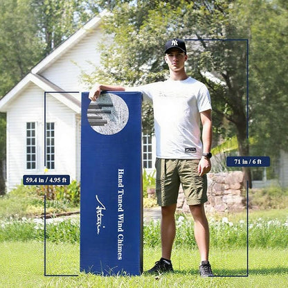 ASTARIN 90 Inch Wind Chimes for Outside with Precision Tuned, Extra Large Handcrafted Wind Chimes Outdoor Bass Tone for Patio, Backyard, Garden, and Outdoor Decor,Black