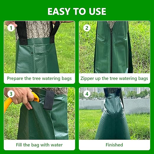 Tree Watering Bags 20 Gallon – 3 Pack Slow Release Drip Irrigation for Trees, PVC Tree Watering Bag for New & Established Trees, Deep Watering in 5–8 Hours, Ideal for Fruit Trees & Young Saplings