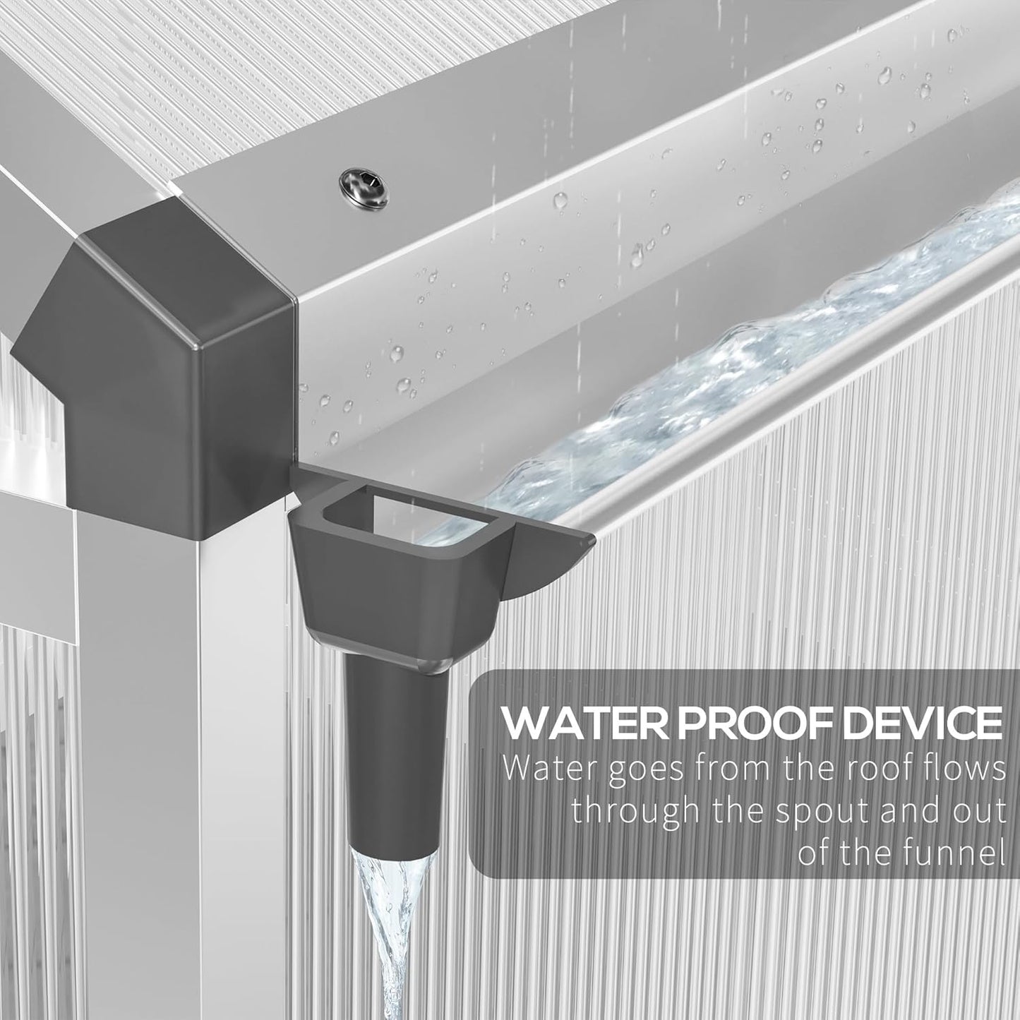 Outsunny 8' x 6' Greenhouse for Outdoors, Polycarbonate Greenhouse with Rain Gutter and Roof Vent, Aluminum Walk-in Green Houses for Outside Patio Backyard Garden