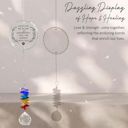 Pet Memorial Suncatcher - Dog Cat Loss Sympathy Gift - Rainbow Crystal Prism - Bereavement Keepsake - Pet Lover Gift - Daily Remembrance - Suncatcher Ornament