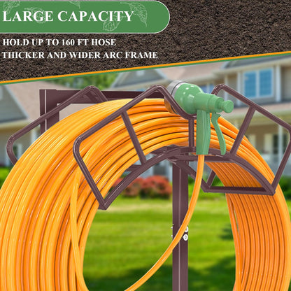 Super Stable Garden Hose Holder, Detachable Water Hose Holders Hose Storage Hold 160-Feet Hose, Water Hose Holder for Outside, Yard, Lawn, Farm (Bronze)