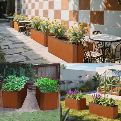 Steel Planter Box-36"x15"x15"-Large Rectangular Planter Matel -Outdoor Indoor-Corten Steel Planter Box Heavy Duty Commercial Residential for Patio Porch Deck Home Backyard