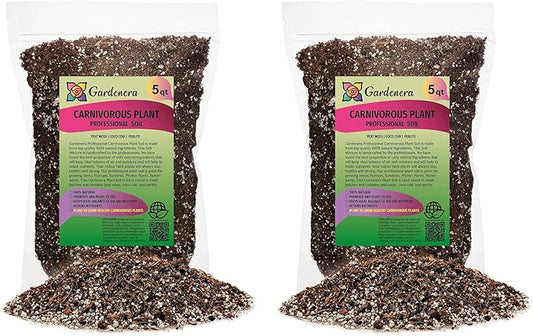 Gardenera Professional Carnivorous Plant Soil - Ready to Use for Venus Flytraps, Sundews, Pitcher Plants, Butterworts | Peat Moss, Coco Coir, Perlite - 10 Quart