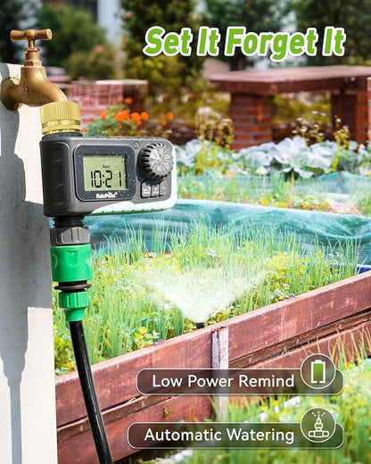 RAINPOINT Sprinkler Timer Outdoor, Water Timer for Garden Hose Faucet Timer, Programmable Watering Irrigation Timer with Rain Delay/Manual, V2, 2024 Release(Metal)