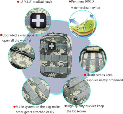 Carlebben EMT MOLLE Ifak Pouch Tactical MOLLE Medical First Aid Kit Utility Pouch ACU Camouflage
