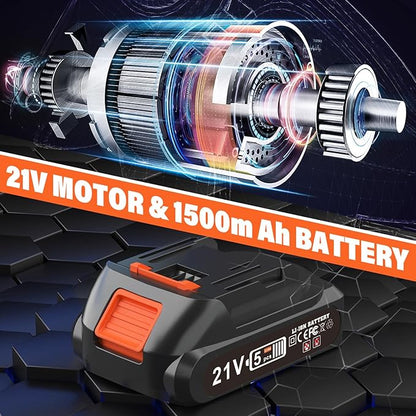 MAXLANDER Cordless Grass Shears & Hedge Trimmer, 2-in-1 Handheld Grass Trimmer/Shrubbery Trimmer, 21V Battery Operated Hedge Trimmer for Garden/Lawn with Battery and Charger