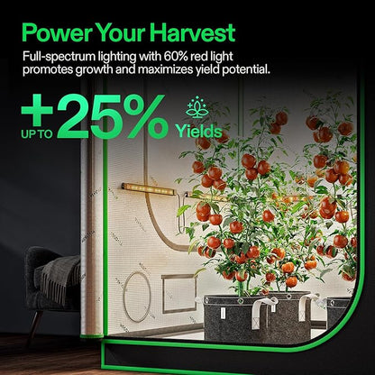 VIVOSUN Lumaray LED Grow Light Bars 16”(8-Bar), Full Spectrum Side Lighting with 60% Red Light up to 25% Yields for Grow Tents, Greenhouses, Magnet Reliability Upgraded, SGS Compatible