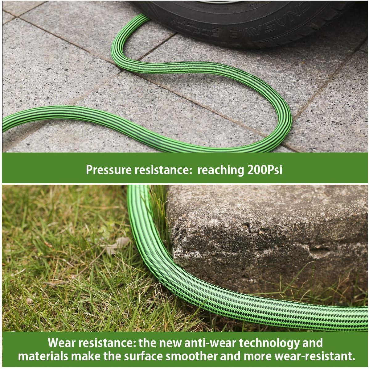 persevere Garden Hose Lightweight Water Hose Kink Free Watering Hose Soft Farm Hose for Watering Lawn, Yard, Garden, Car Washing and Home Cleaning 25, 50, 75 and 100 ft (75FT)